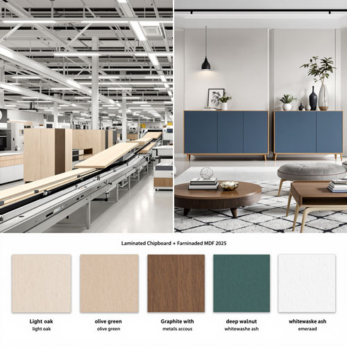 Цветовые тренды в мебельных материалах 2025: какие декоры ЛДСП и МДФ будут популярны